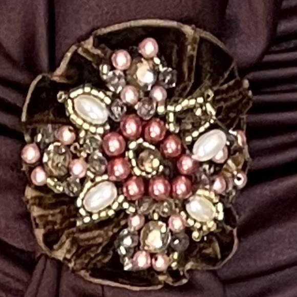 David’s Bridal Women's Strapless Embellished Formal Dress Tan Size 2 - Picture 9 of 15